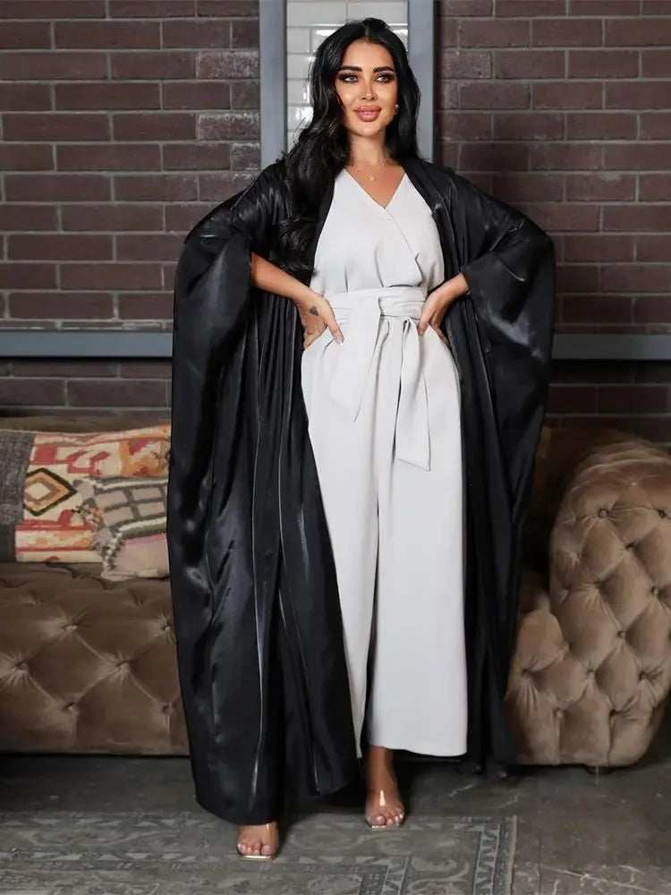 Rose Satin Batwing Abaya - Abaya Vida