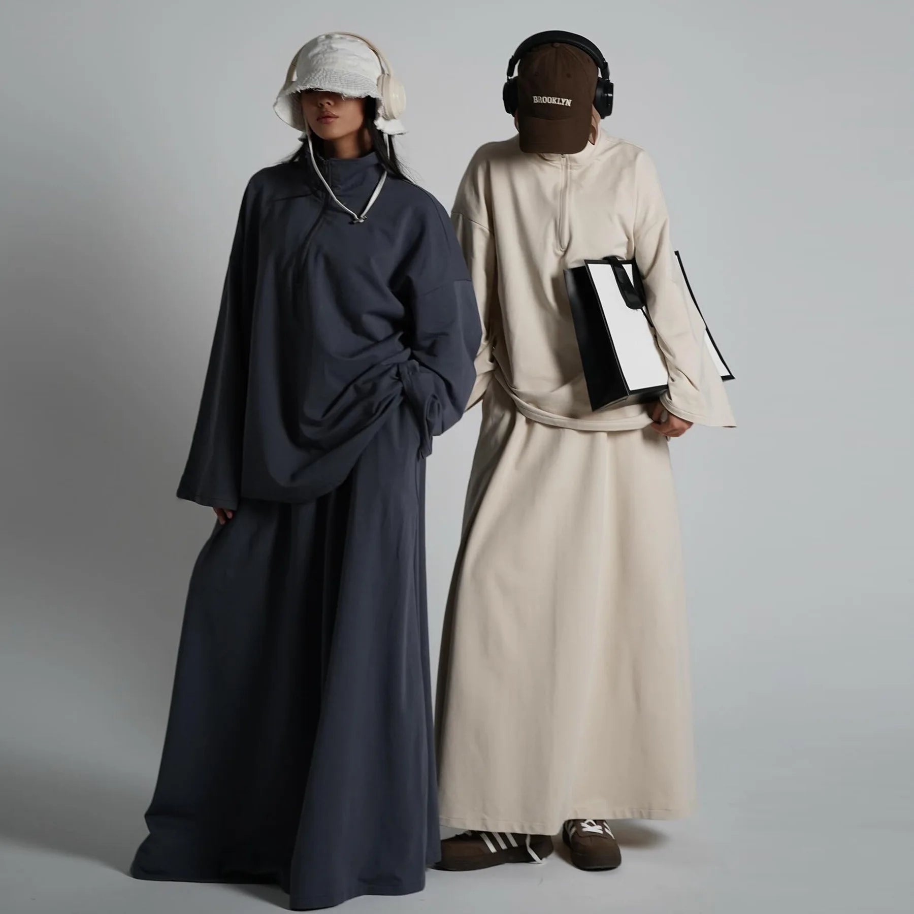 Two Piece Cotton Abaya Suit for Women – Elegant Top & Skirt Set