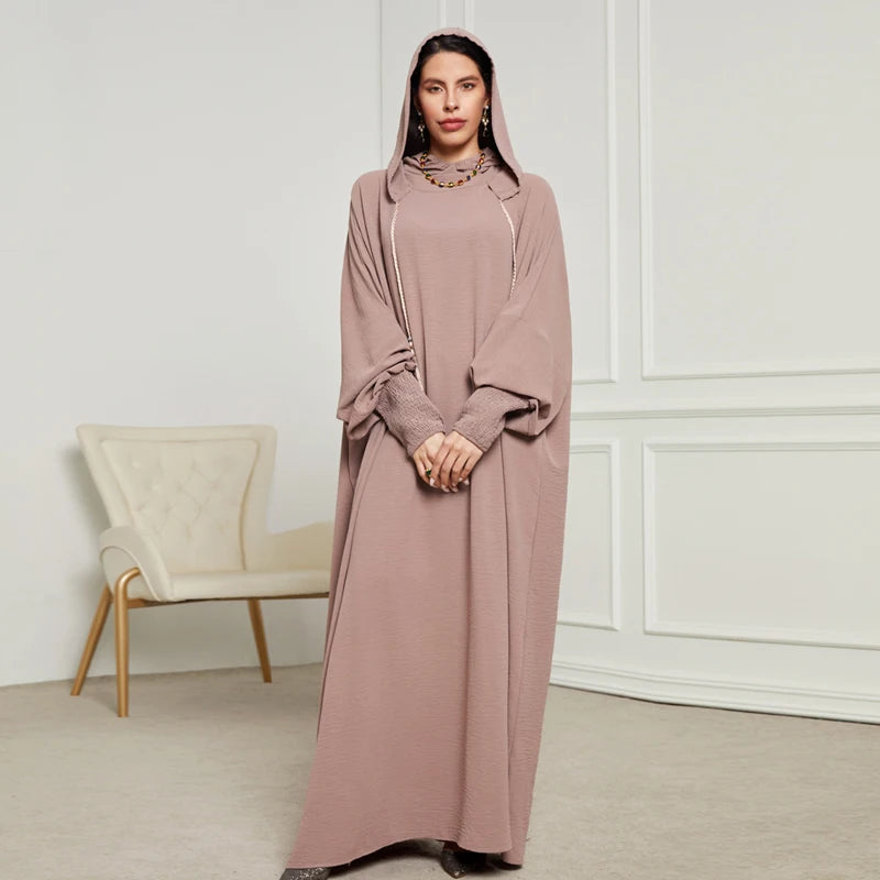 Ramadan Niqab Khimar Hooded Abaya – Tassel Trim Prayer Robe