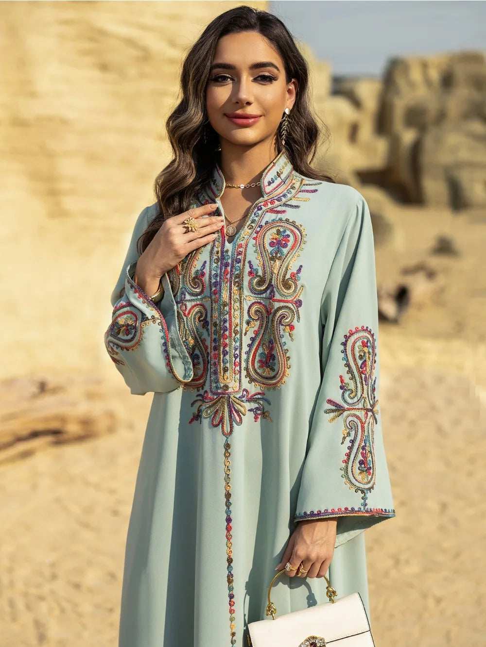 Embroidered Moroccan Abaya - Abaya Vida