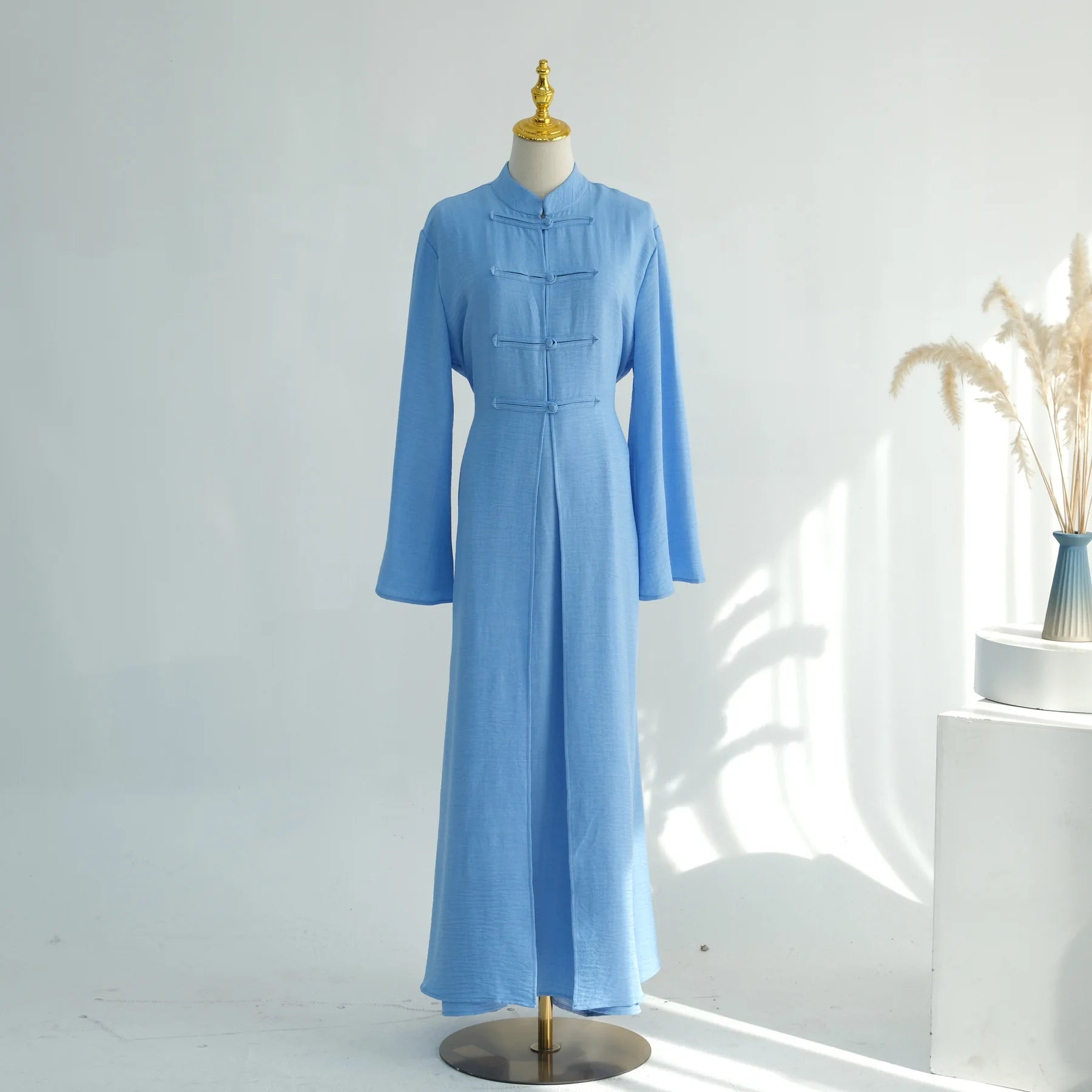 Two-Piece Arabic Modest Abaya Set – Cardigan & Inner Dress | AbayaVida