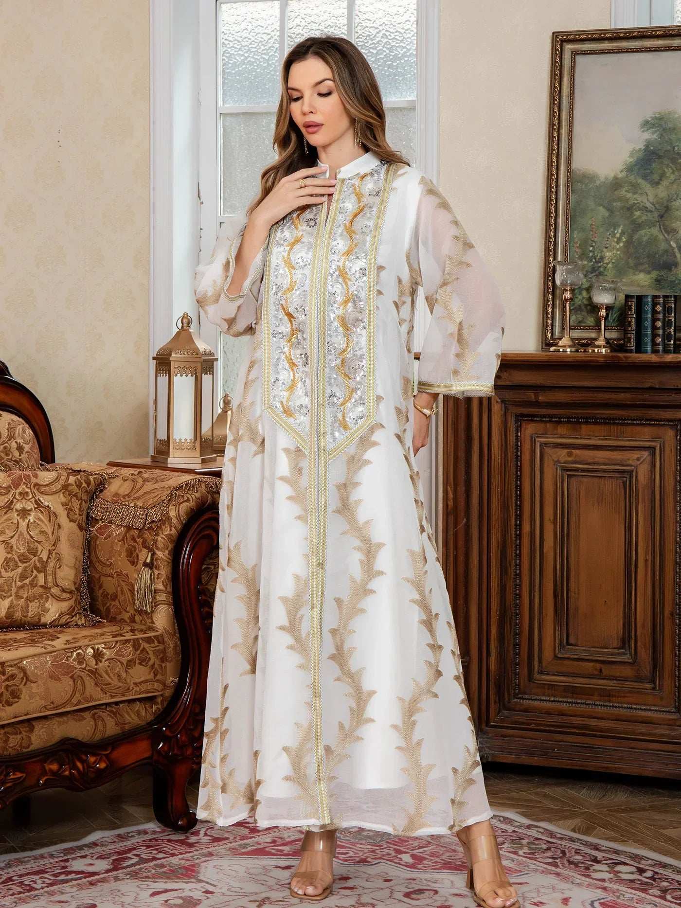 Embroidered Two-Piece Abaya - Abaya Vida