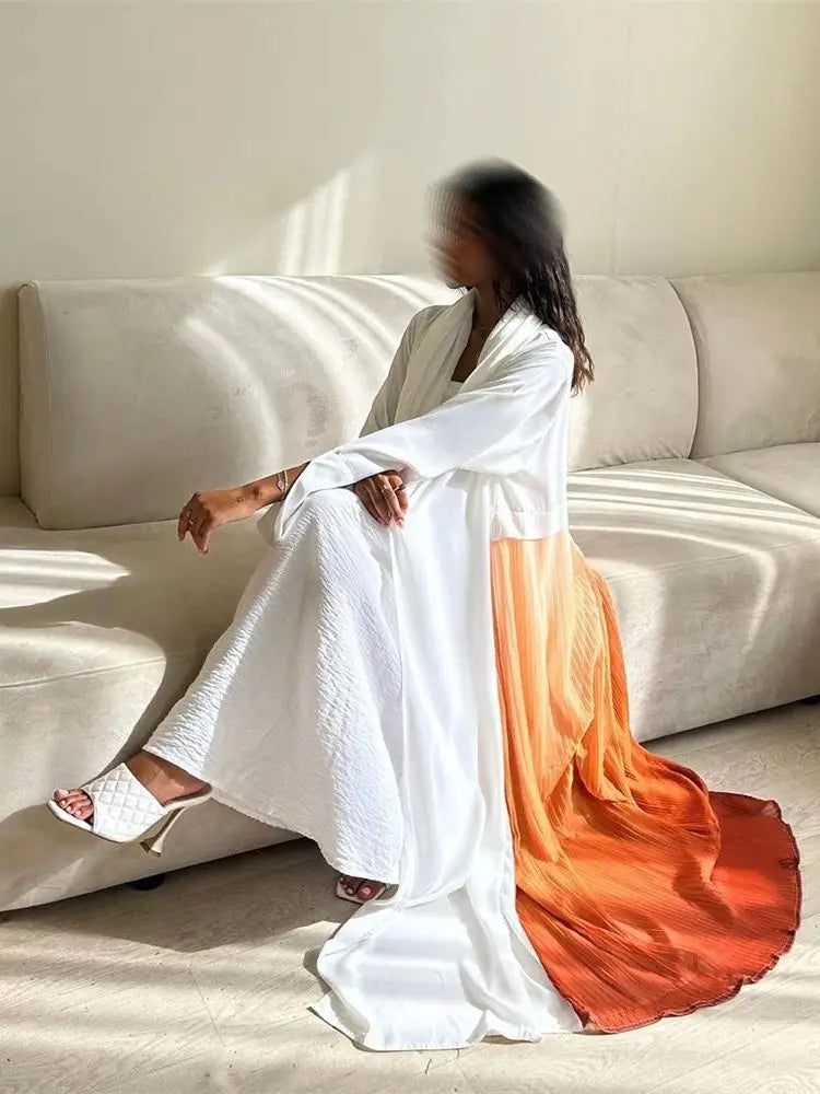 Open Chiffon Kimono Abaya – Flowing Layering Robe