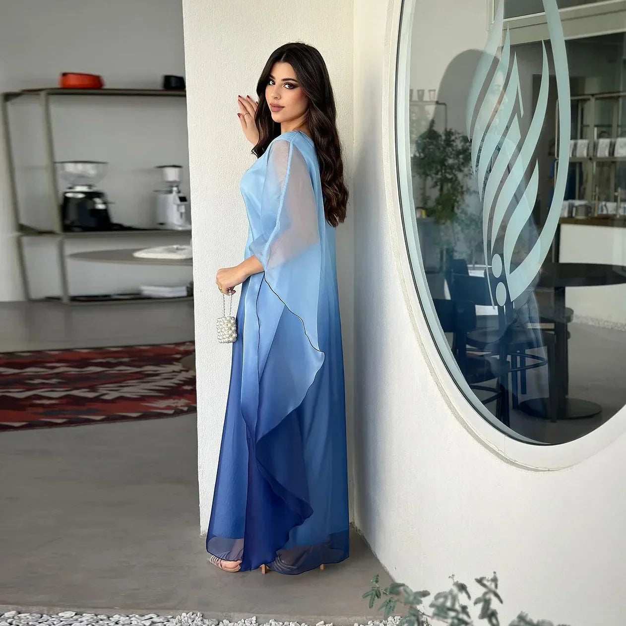 Gradient Satin Abaya - Abaya Vida