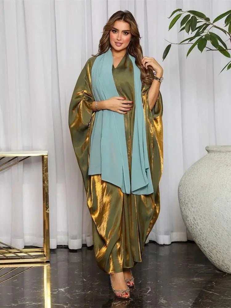 Rose Satin Batwing Abaya - Abaya Vida