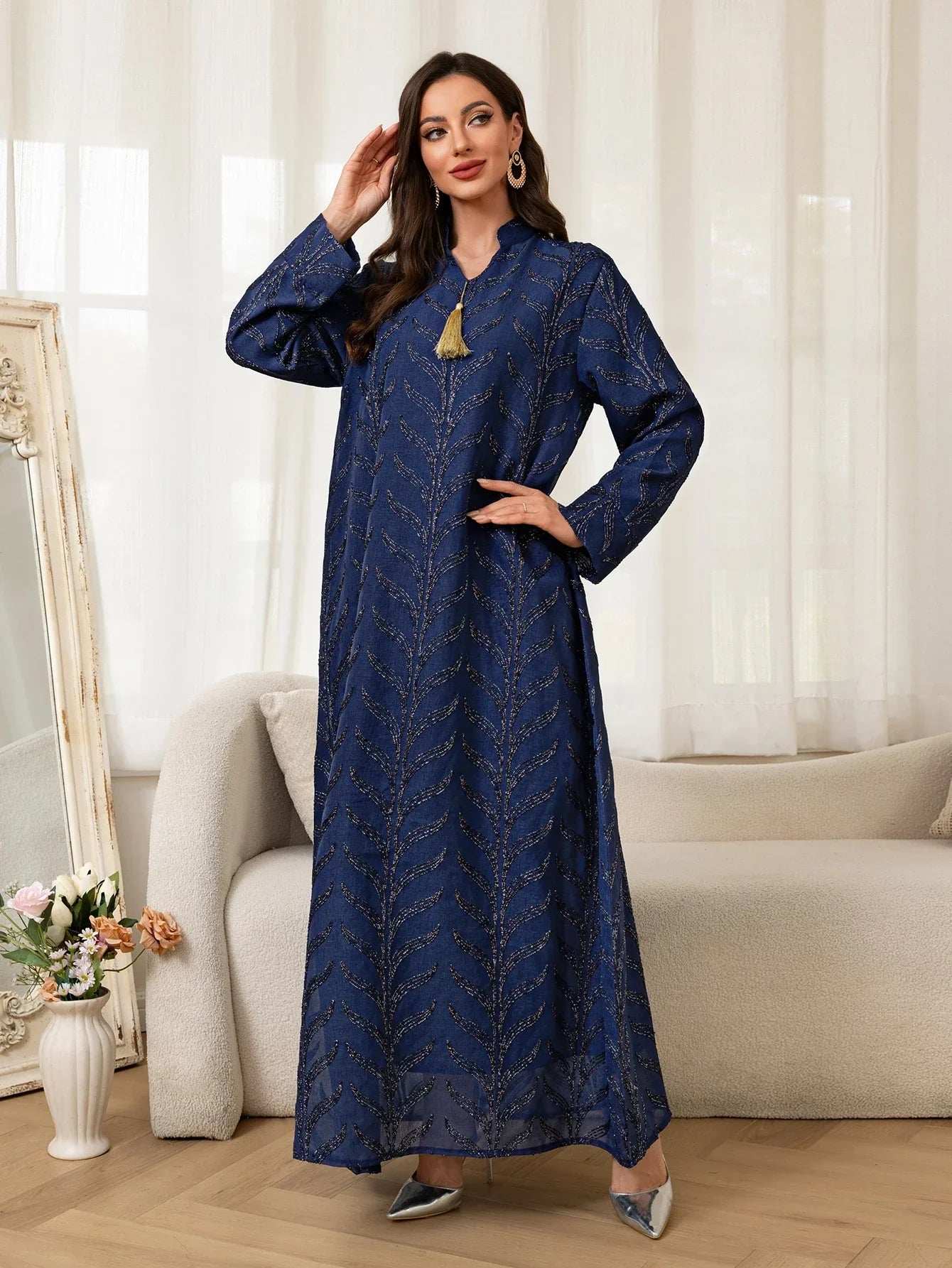 Golden Blossom Abaya - Abaya Vida