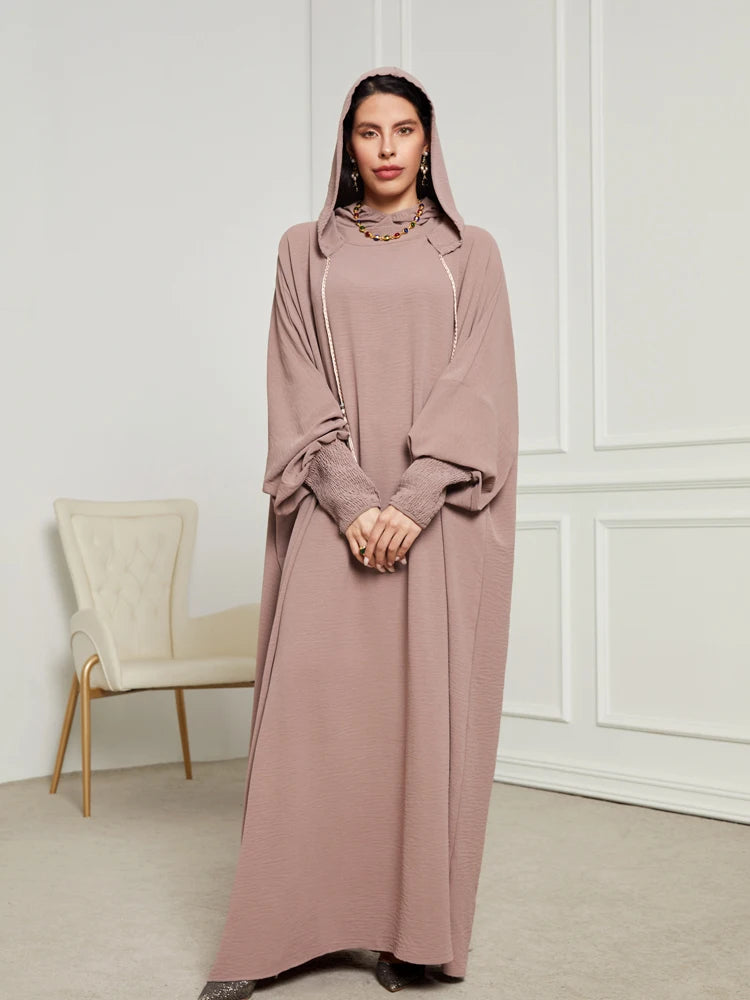 Ramadan Niqab Khimar Hooded Abaya – Tassel Trim Prayer Robe