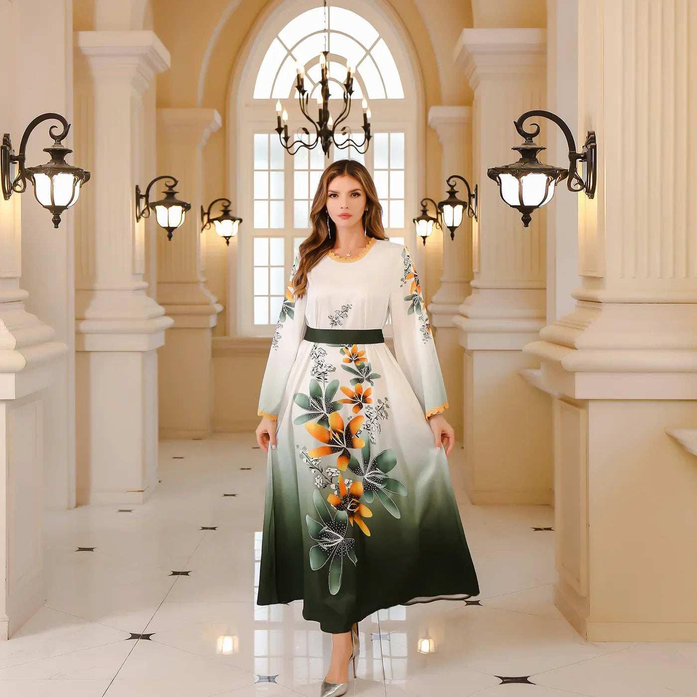 Notched Collar Abaya - Abaya Vida