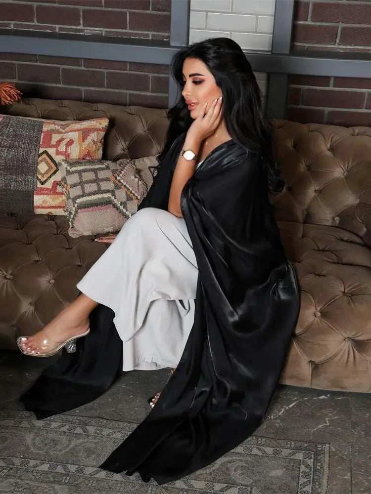 Rose Satin Batwing Abaya - Abaya Vida