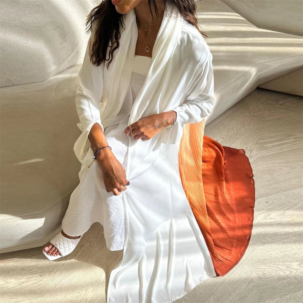 Open Chiffon Kimono Abaya – Flowing Layering Robe