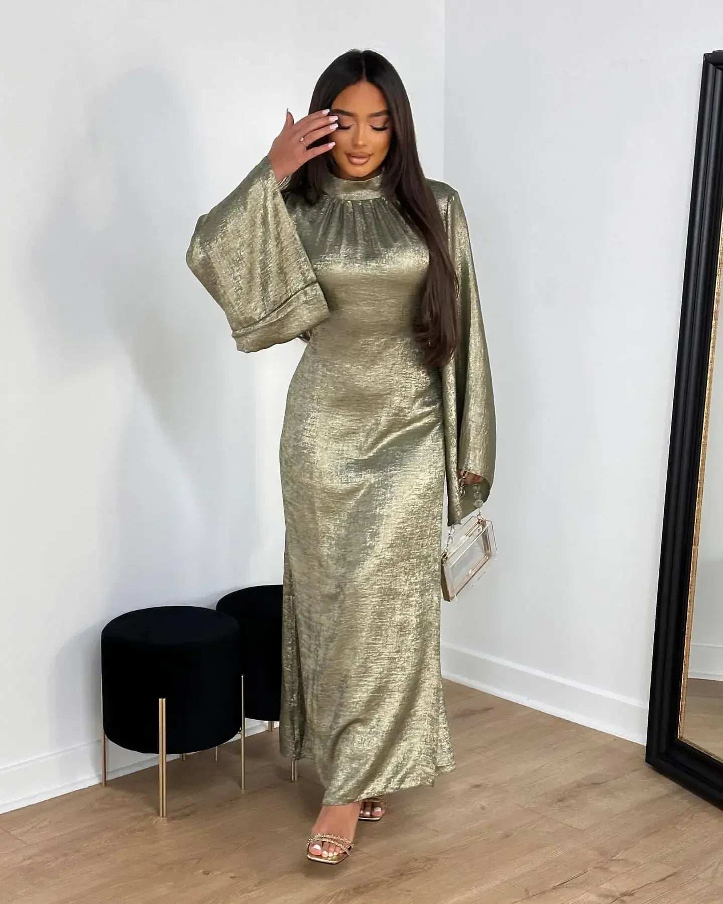 Shimmer Flare Abaya - Abaya Vida