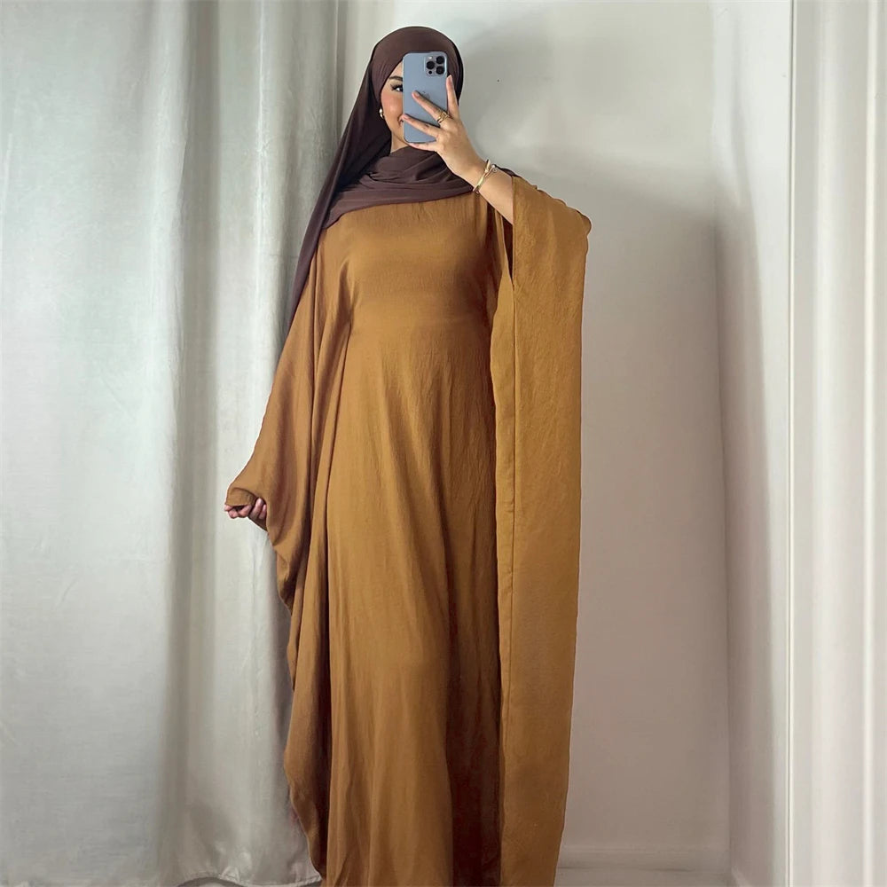 Soft Crepe Khimar Batwing Set with Hijab – Pullover Prayer Dress | AbayaVida