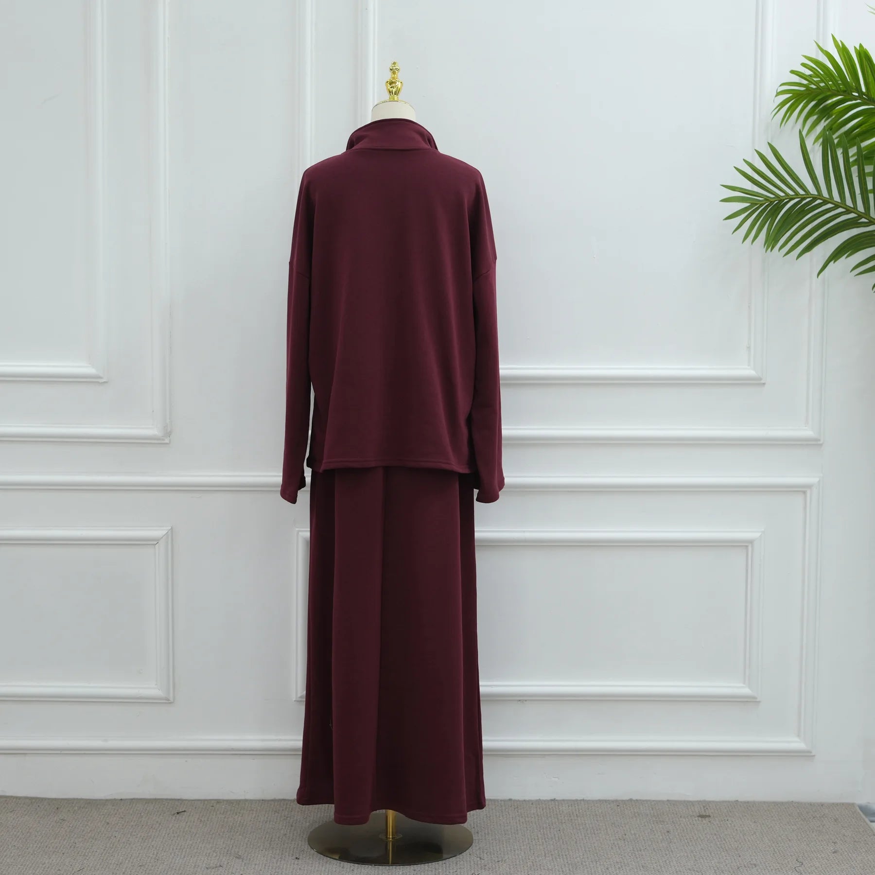 Two Piece Cotton Abaya Suit for Women – Elegant Top & Skirt Set