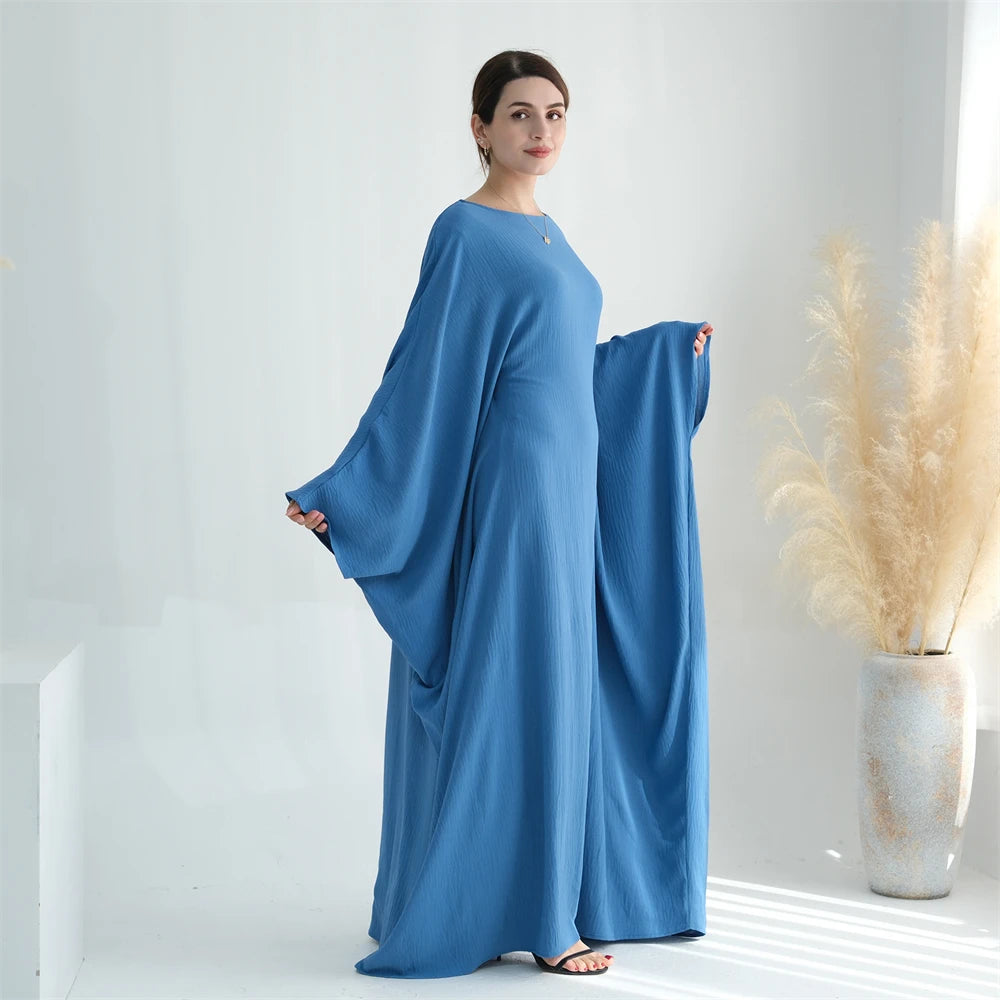 Soft Crepe Khimar Batwing Set with Hijab – Pullover Prayer Dress | AbayaVida