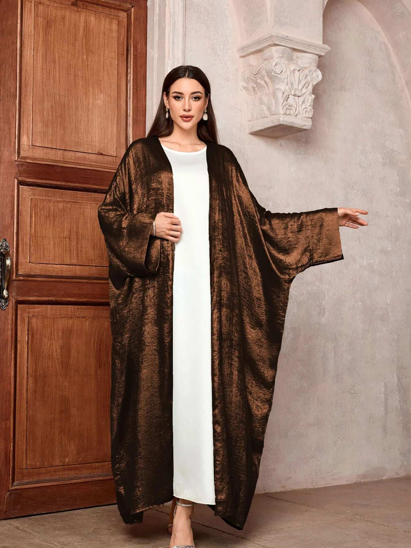 Luxe Satin Batwing Abaya - Abaya Vida