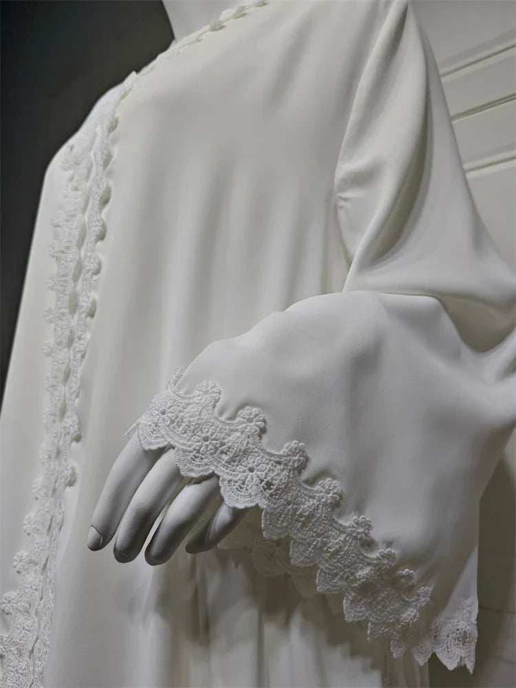 Ivory Lace Abaya - Abaya Vida