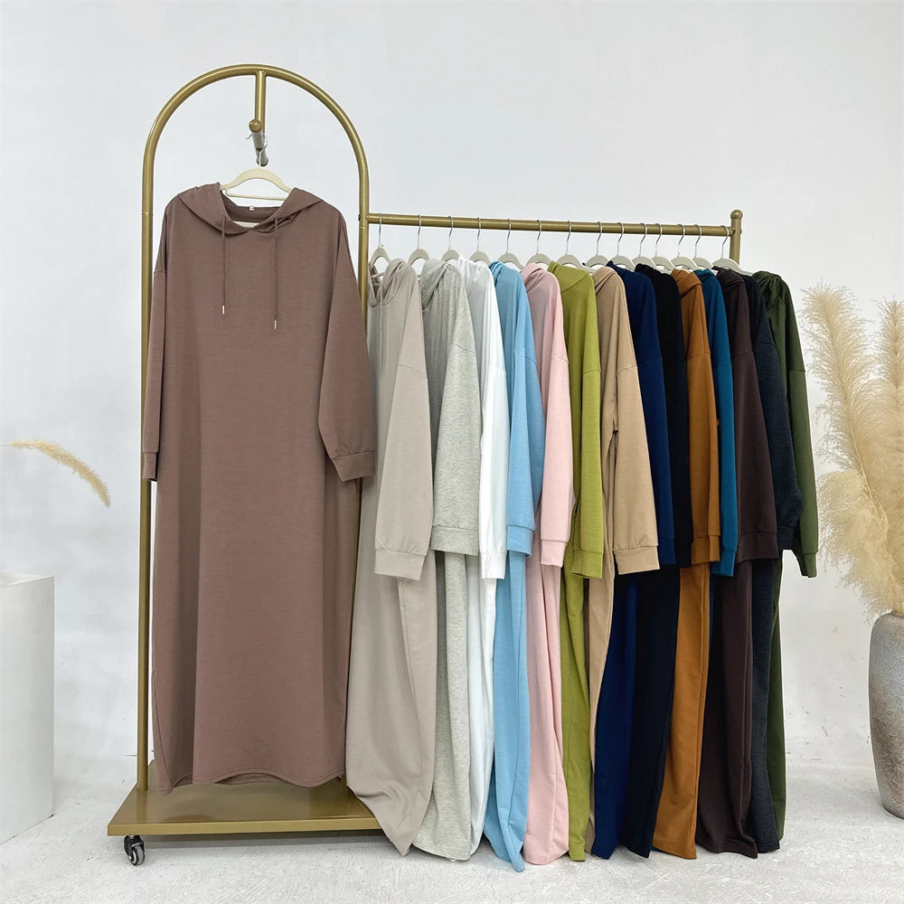 Ramadan Hoodie Abaya – Soft Jersey Pullover Prayer Robe