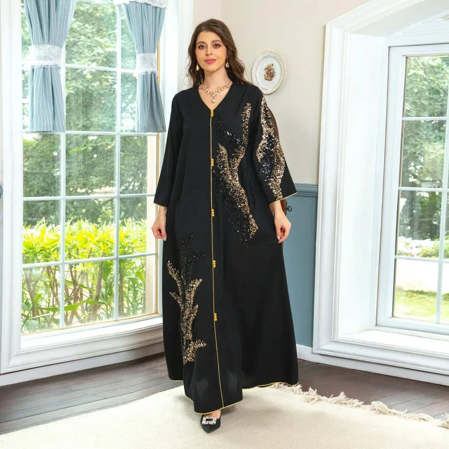 Patchwork Elegance Dubai Abaya - Abaya Vida