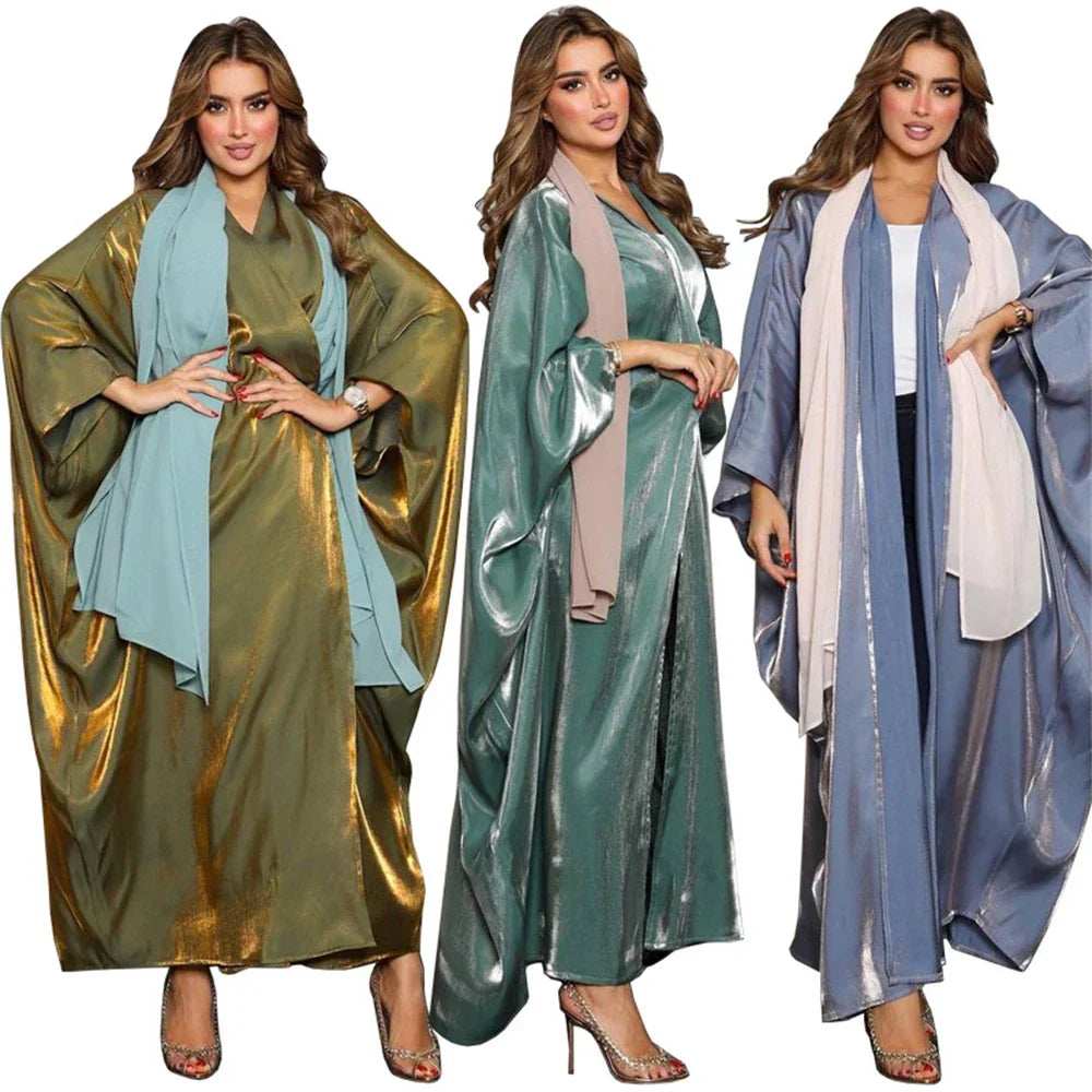 Rose Satin Batwing Abaya - Abaya Vida