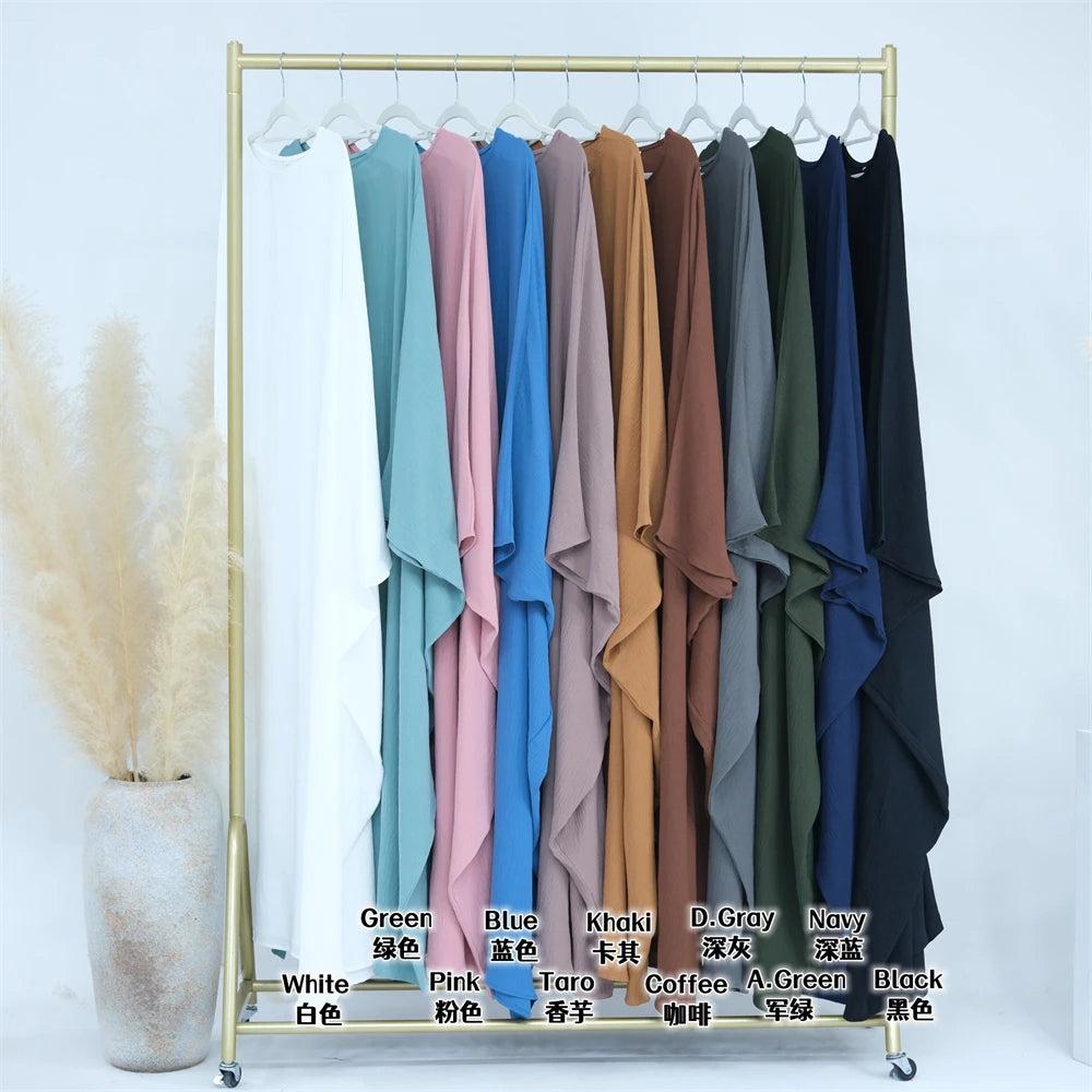Soft Crepe Khimar Batwing Set with Hijab – Pullover Prayer Dress | AbayaVida