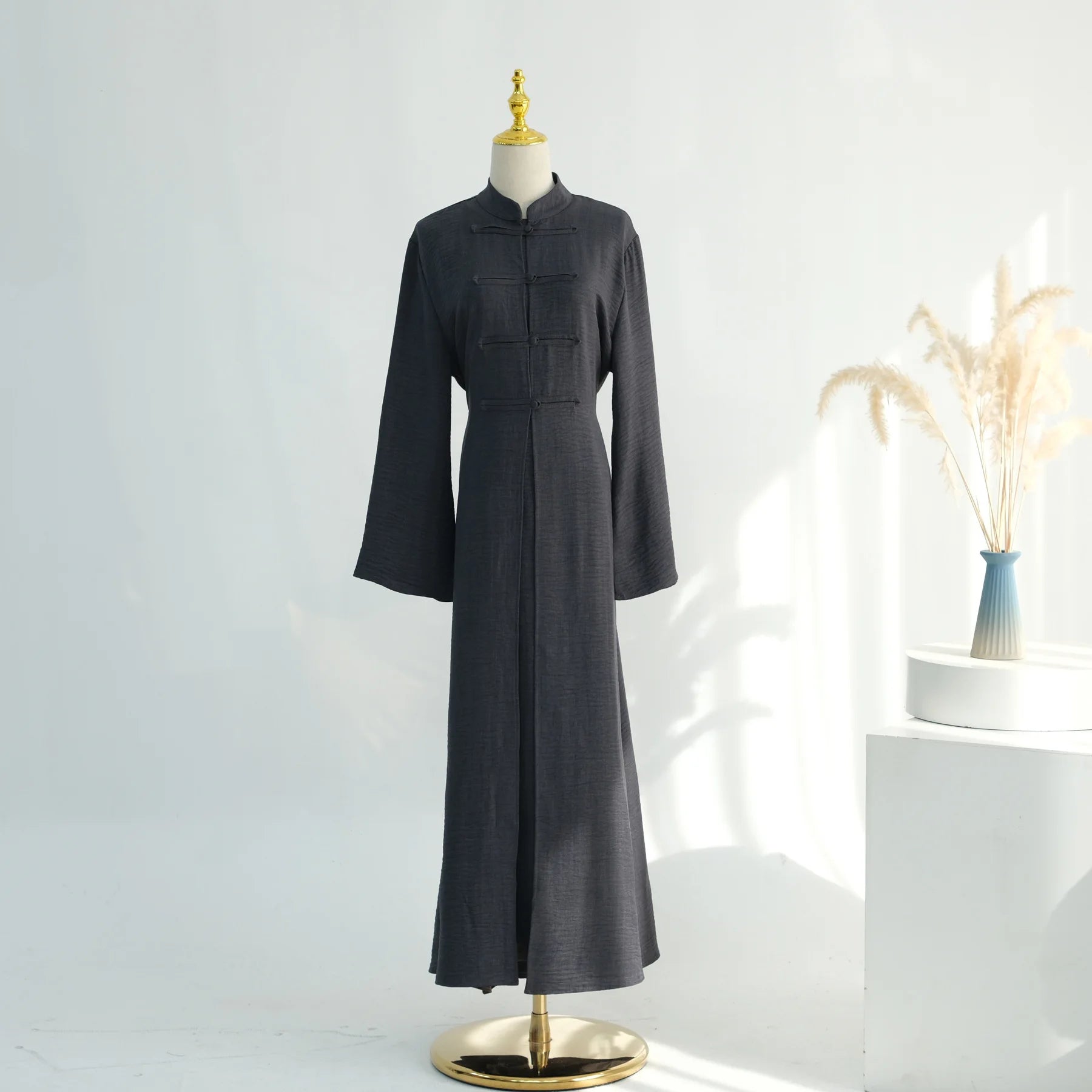 Two-Piece Arabic Modest Abaya Set – Cardigan & Inner Dress | AbayaVida