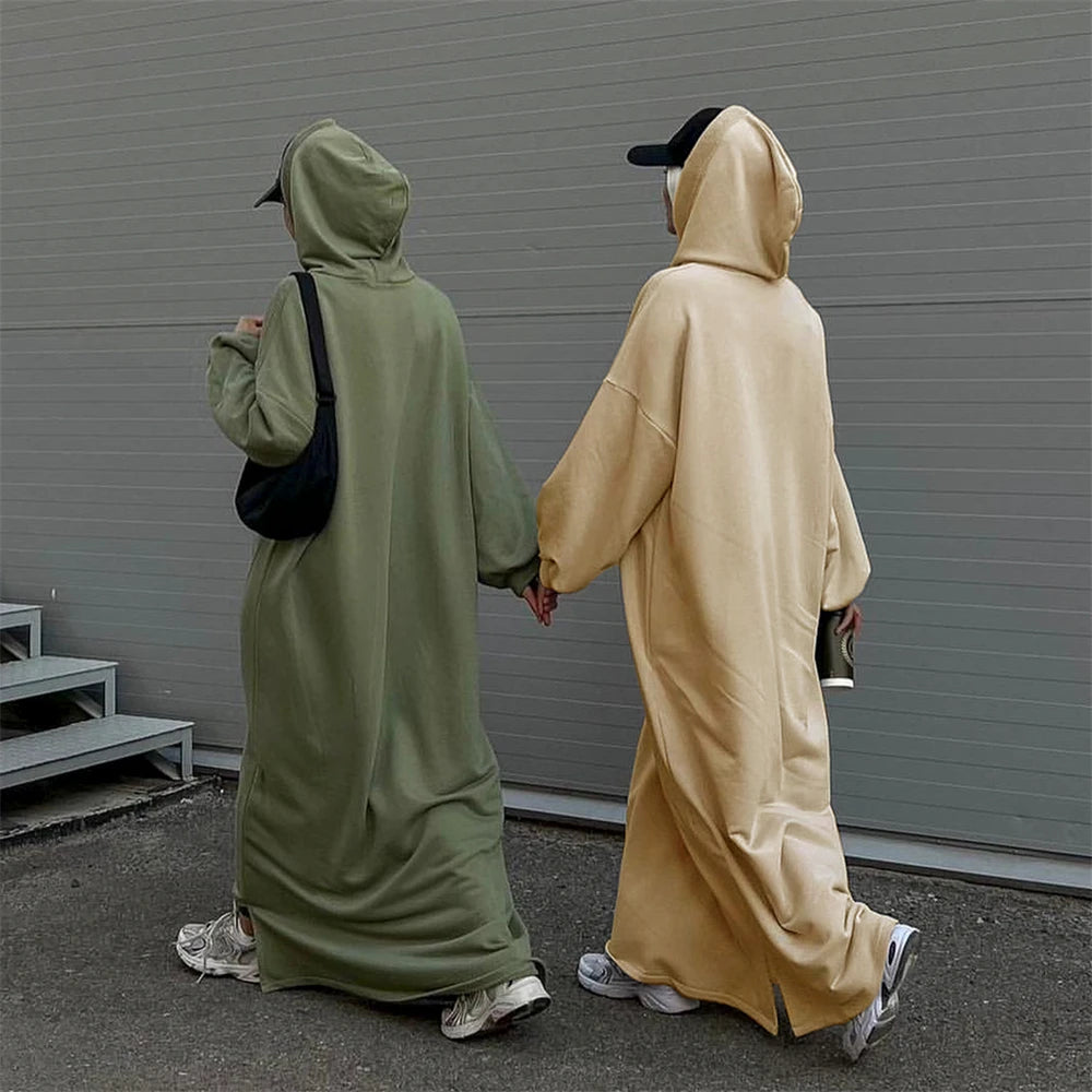 Ramadan Hoodie Abaya – Soft Jersey Pullover Prayer Robe