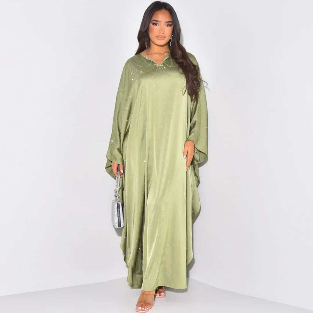 Diamond Satin Abaya - Abaya Vida