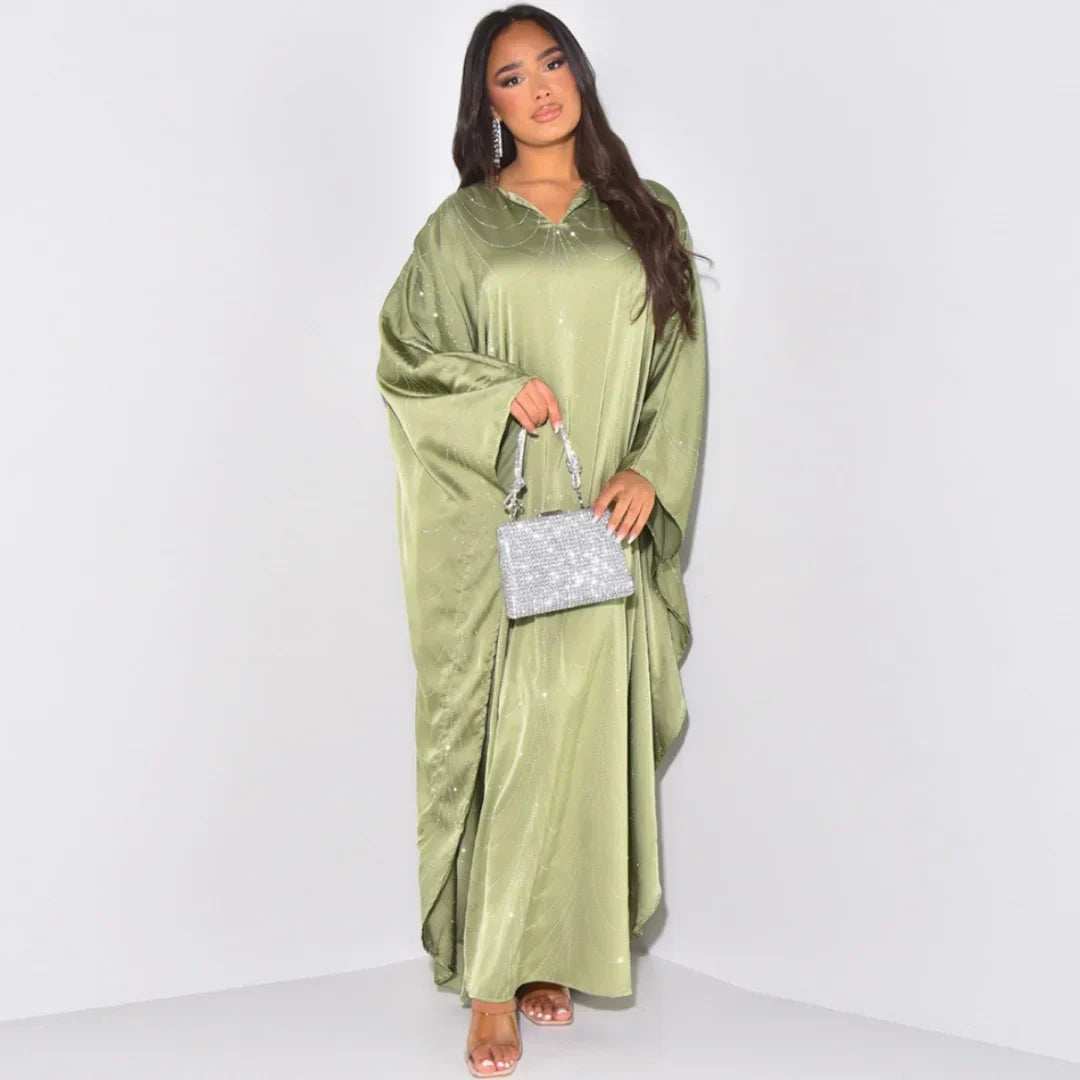 Diamond Satin Abaya - Abaya Vida