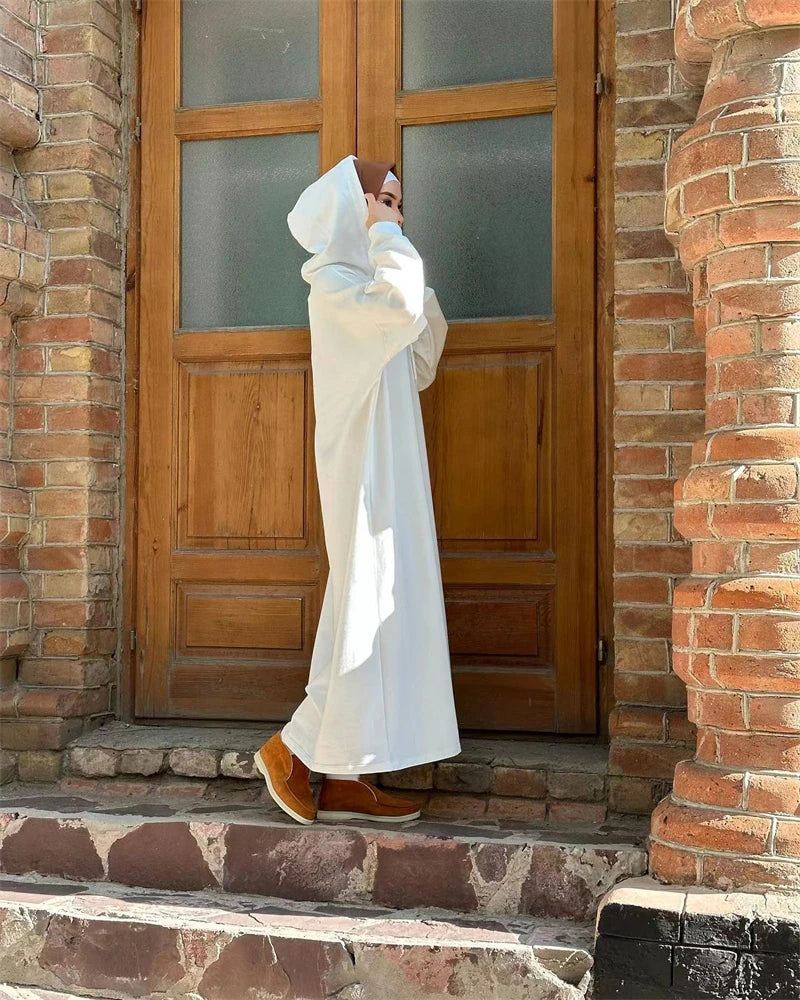 Ramadan Hoodie Abaya – Soft Jersey Pullover Prayer Robe