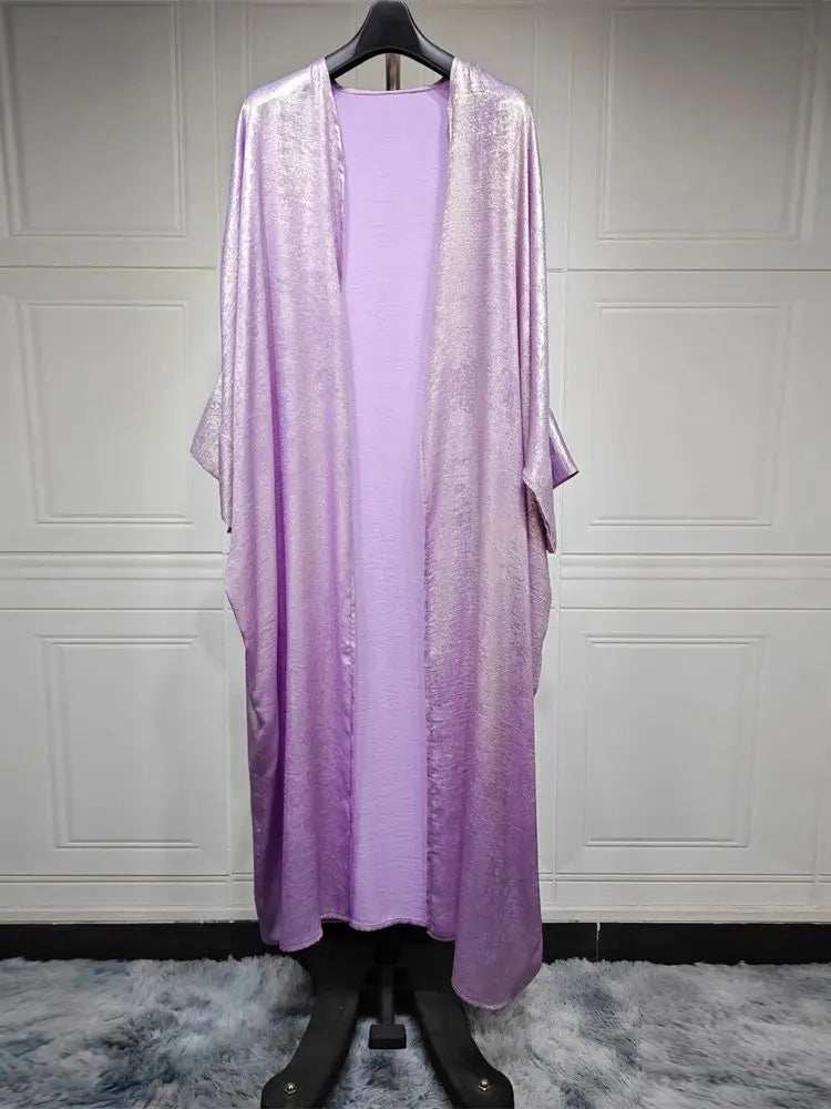 Shiny Satin Open Abaya - Abaya Vida