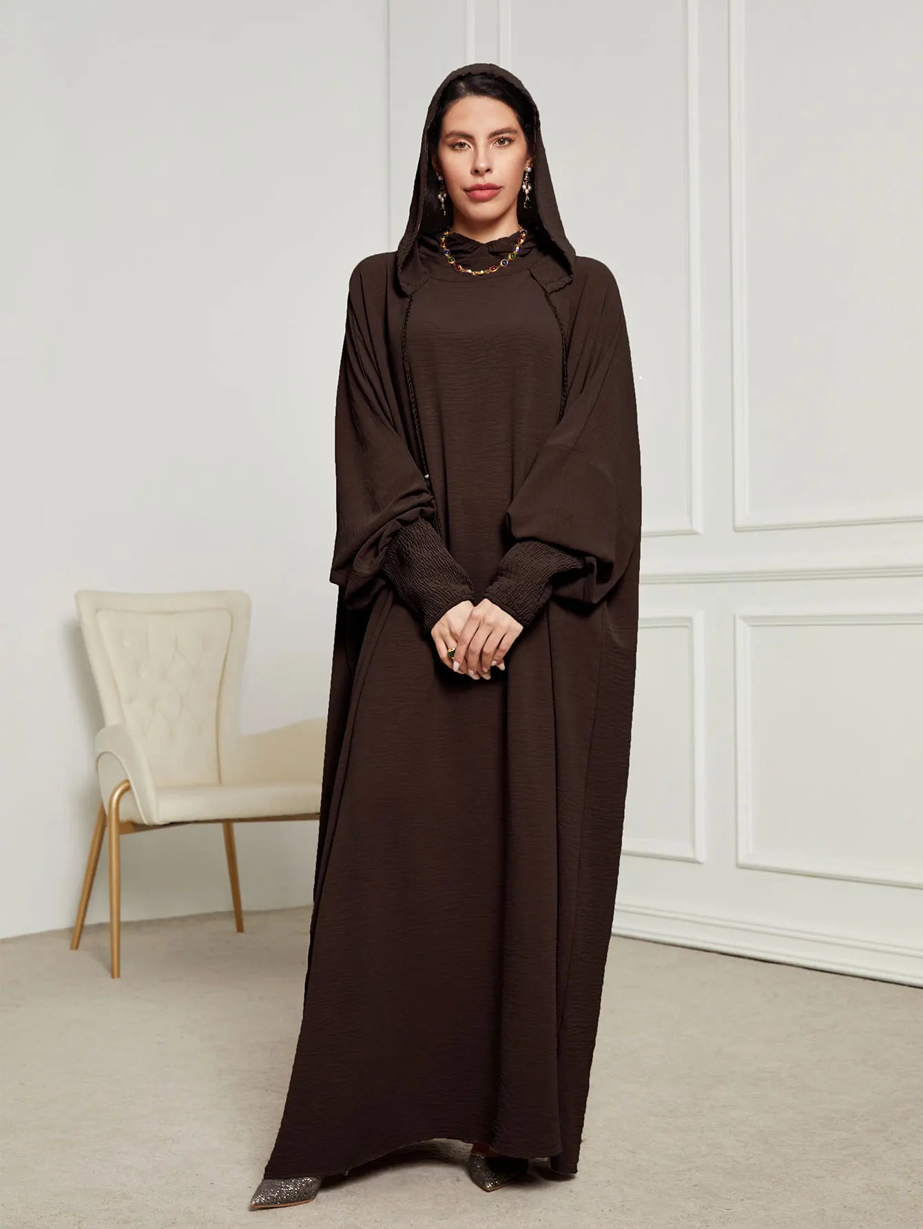 Ramadan Niqab Khimar Hooded Abaya – Tassel Trim Prayer Robe