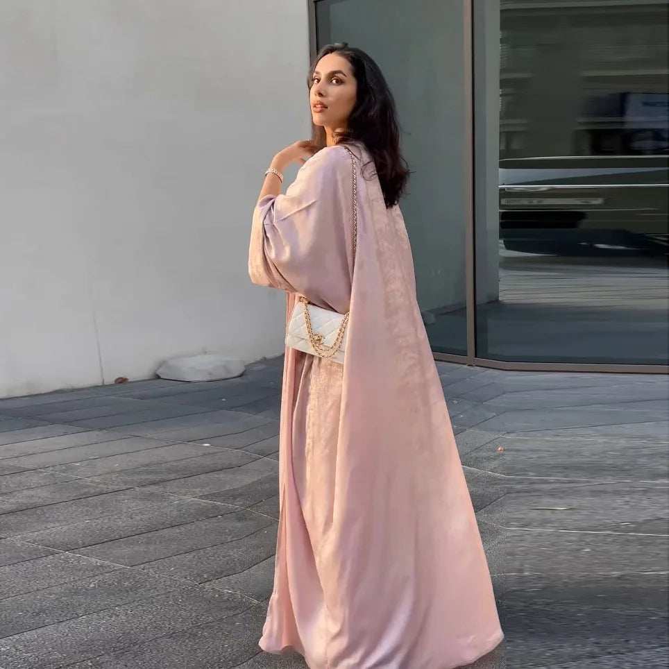 Luxe Satin Batwing Abaya - Abaya Vida