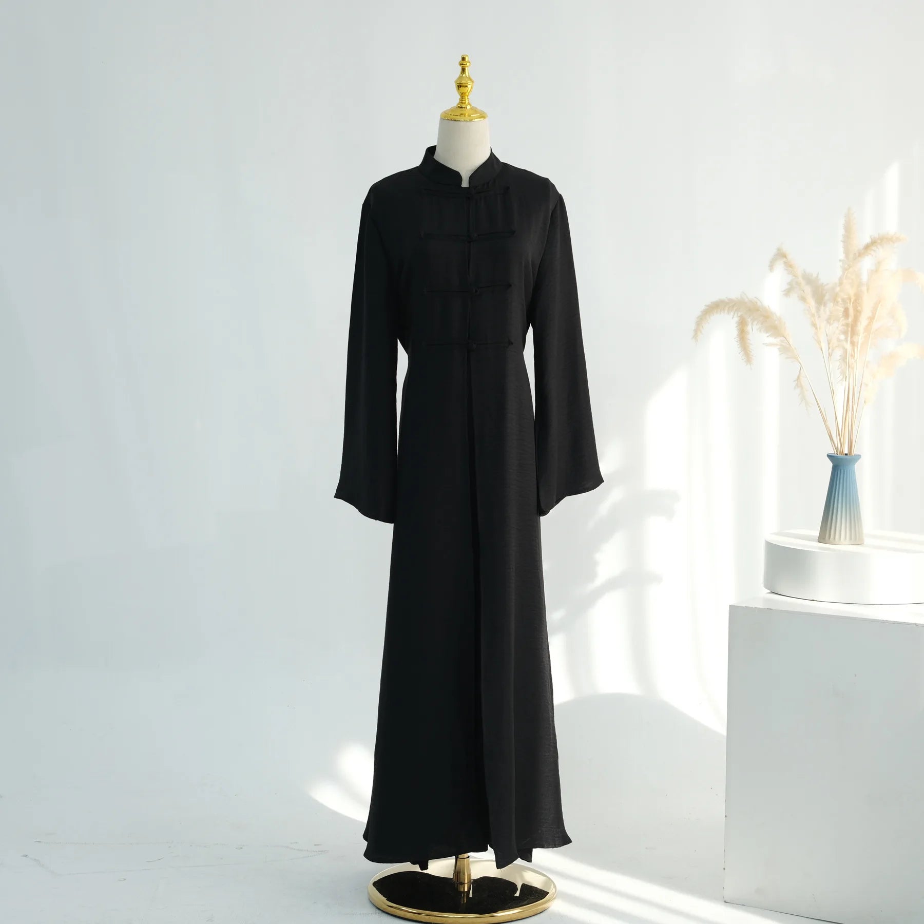 Two-Piece Arabic Modest Abaya Set – Cardigan & Inner Dress | AbayaVida