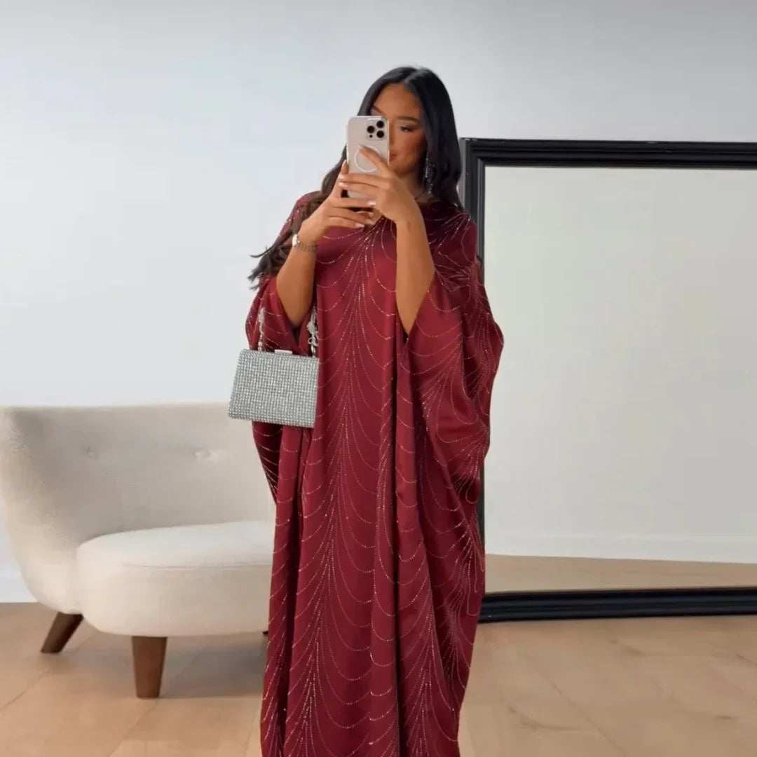 Diamond Satin Abaya - Abaya Vida