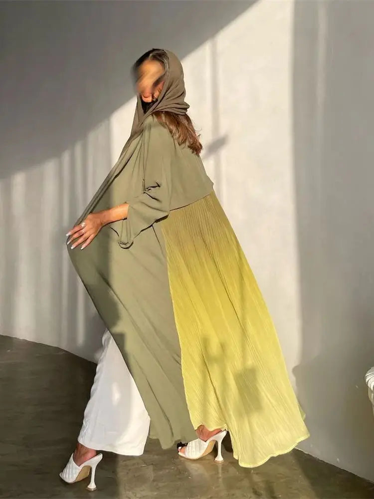 Open Chiffon Kimono Abaya – Flowing Layering Robe