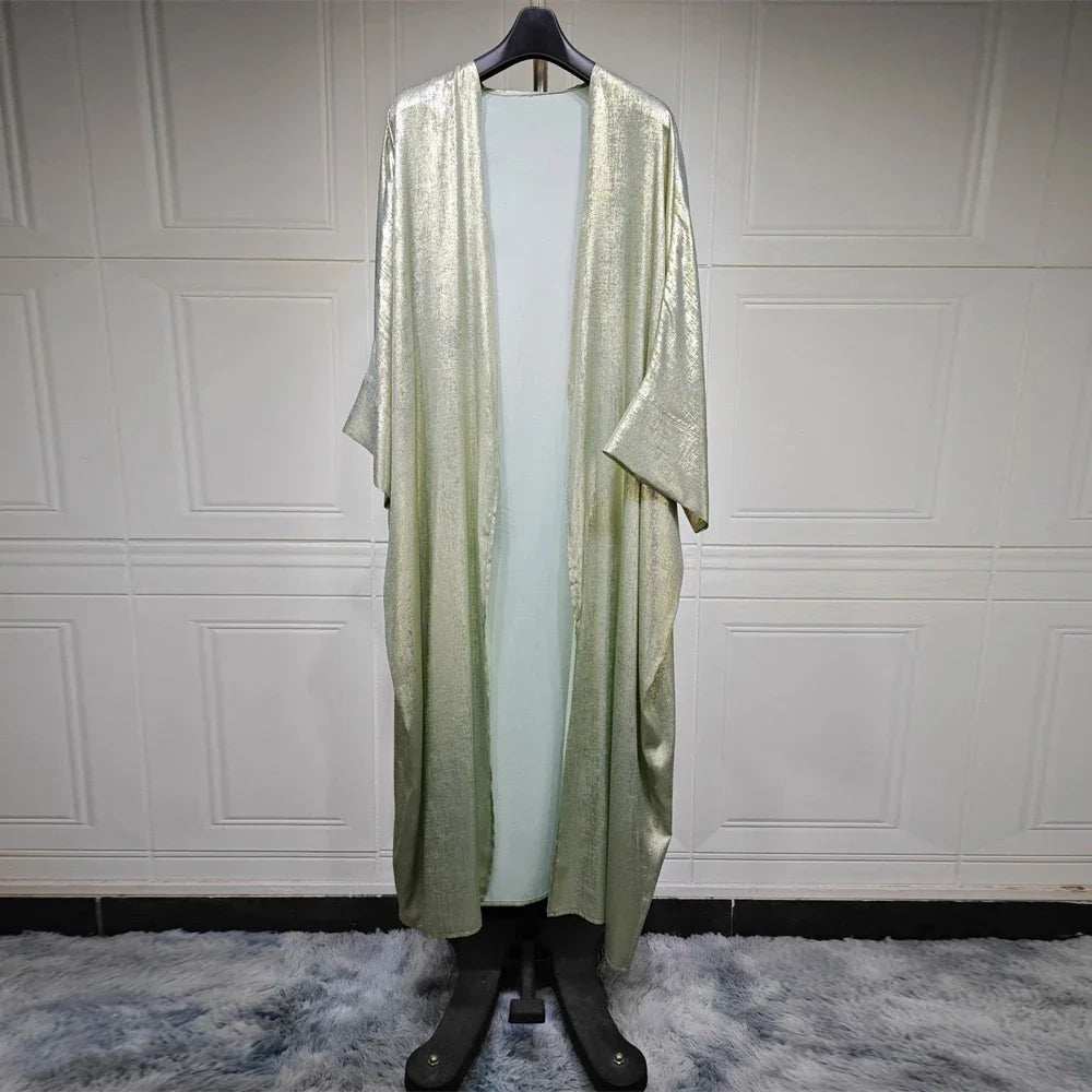 Shiny Satin Open Abaya - Abaya Vida