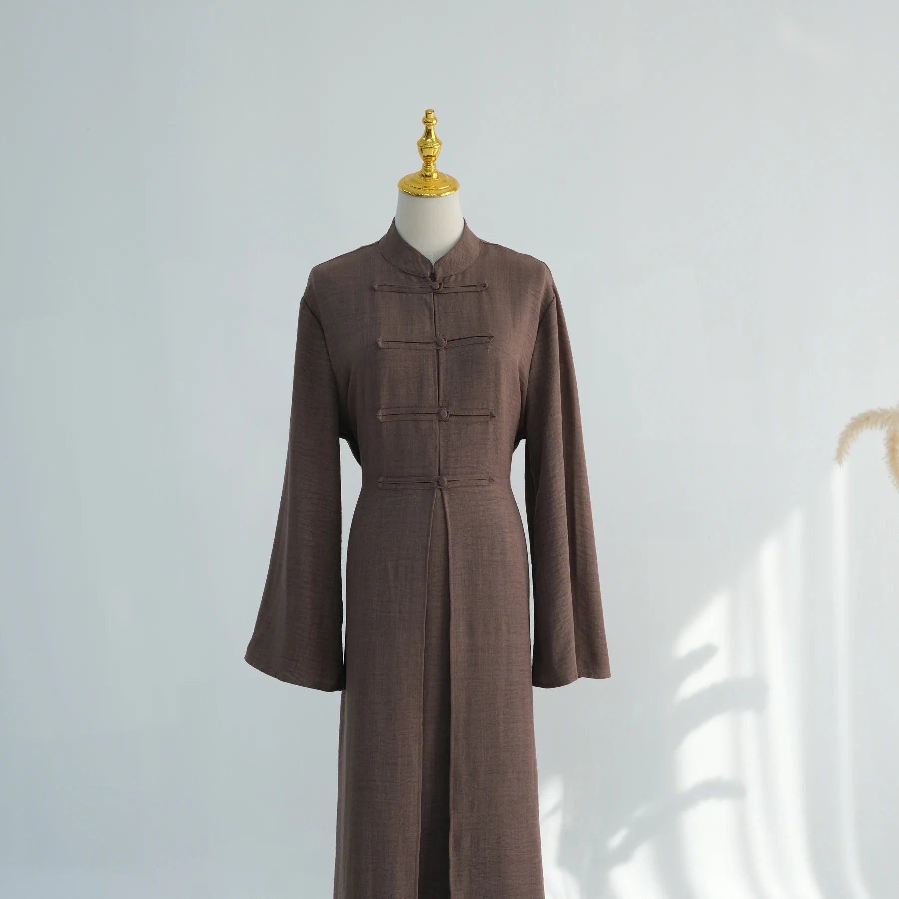 Two-Piece Arabic Modest Abaya Set – Cardigan & Inner Dress | AbayaVida