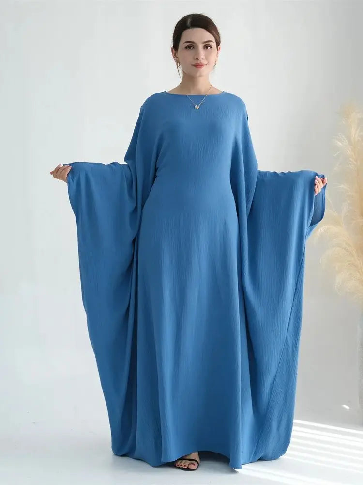 Soft Crepe Khimar Batwing Set with Hijab – Pullover Prayer Dress | AbayaVida