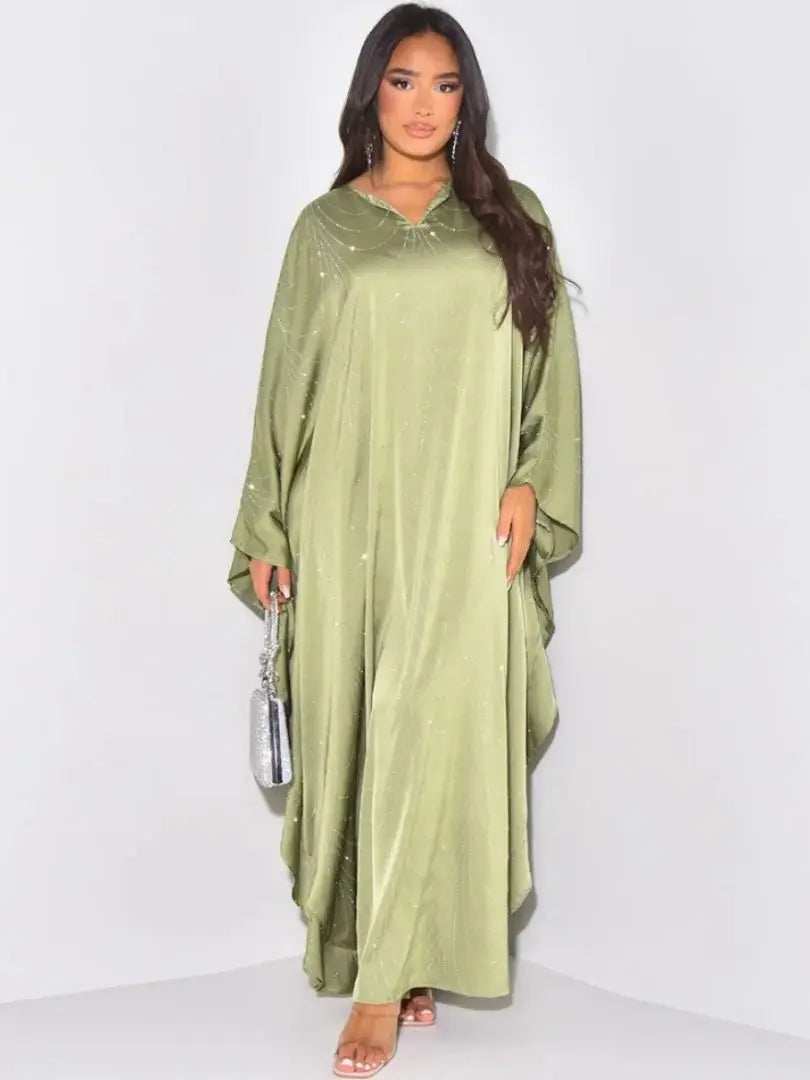 Diamond Satin Abaya - Abaya Vida