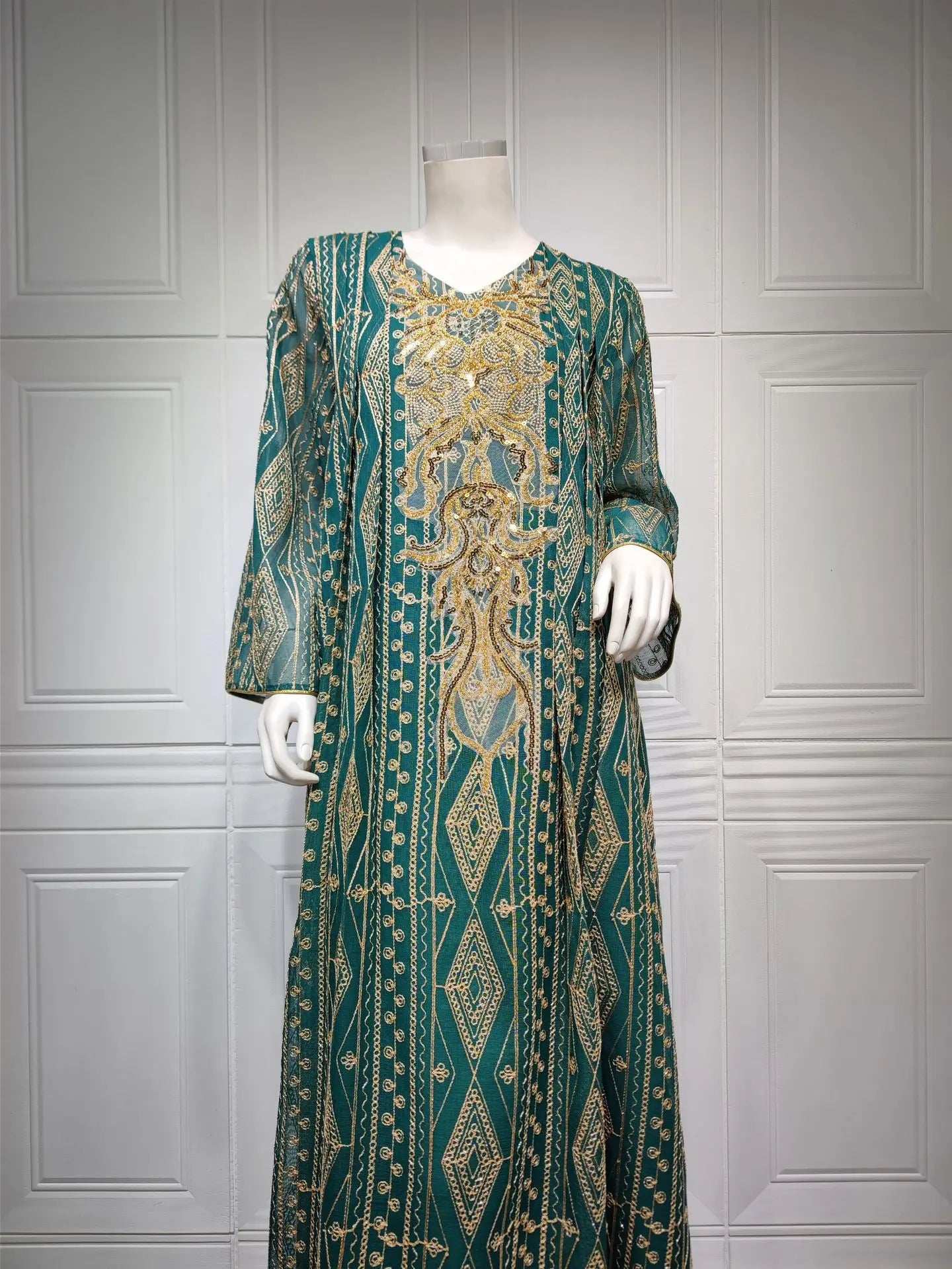Regal Beaded Embroidered Abaya - Abaya Vida