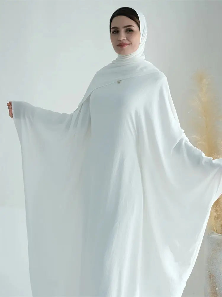 Soft Crepe Khimar Batwing Set with Hijab – Pullover Prayer Dress | AbayaVida