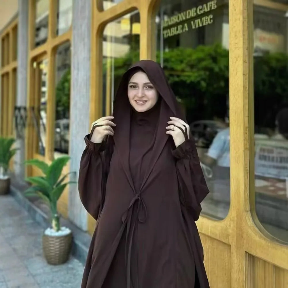 Long Khimar Skirt Prayer Set – Two-Piece Veil & Skirt, Uniform Size | AbayaVida