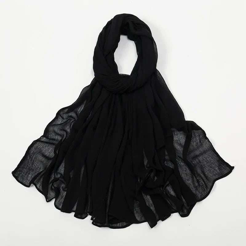 Crinkle Rayon Hijab – Elegant & Airy - Abaya Vida