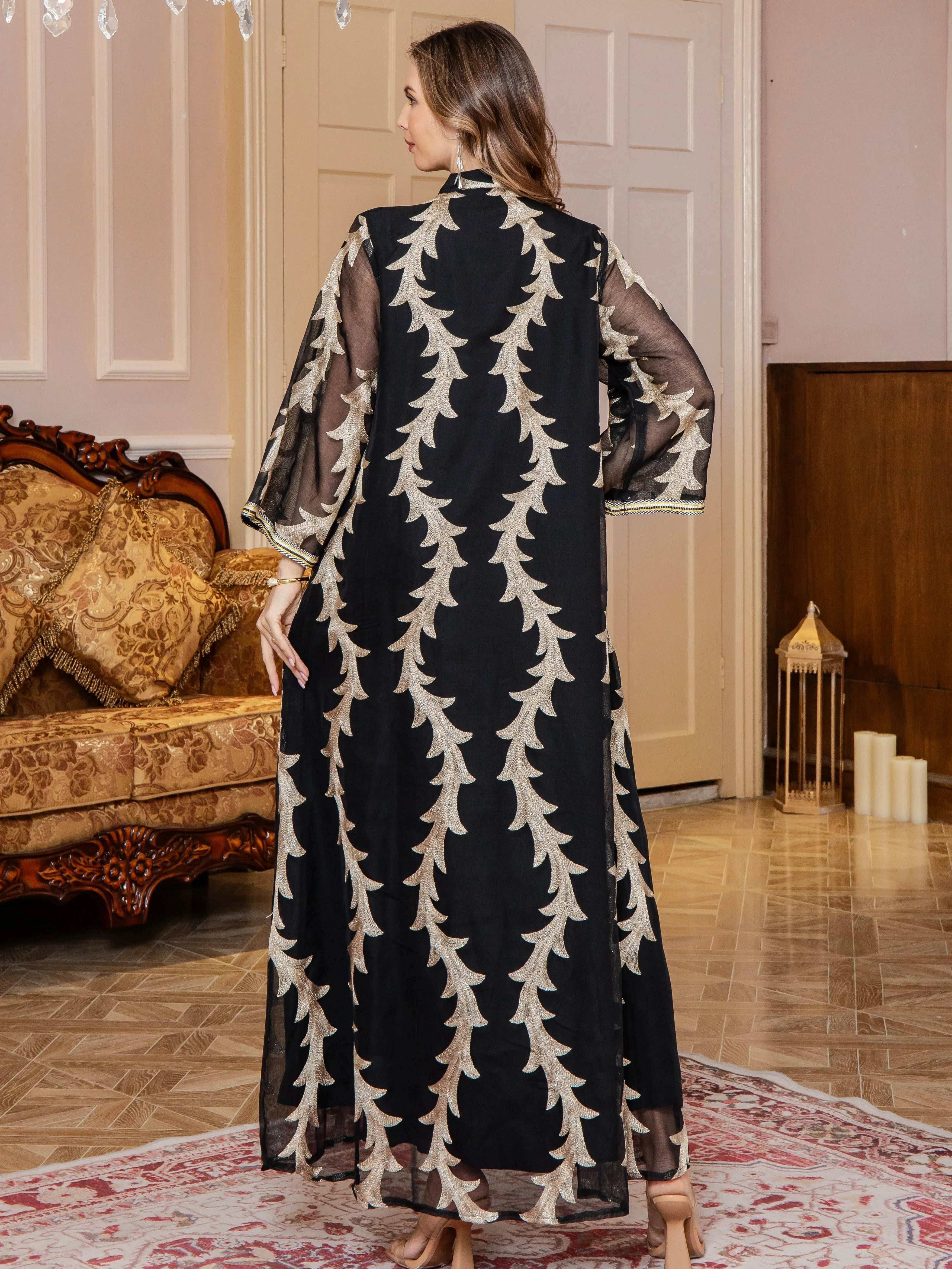 Embroidered Two-Piece Abaya - Abaya Vida