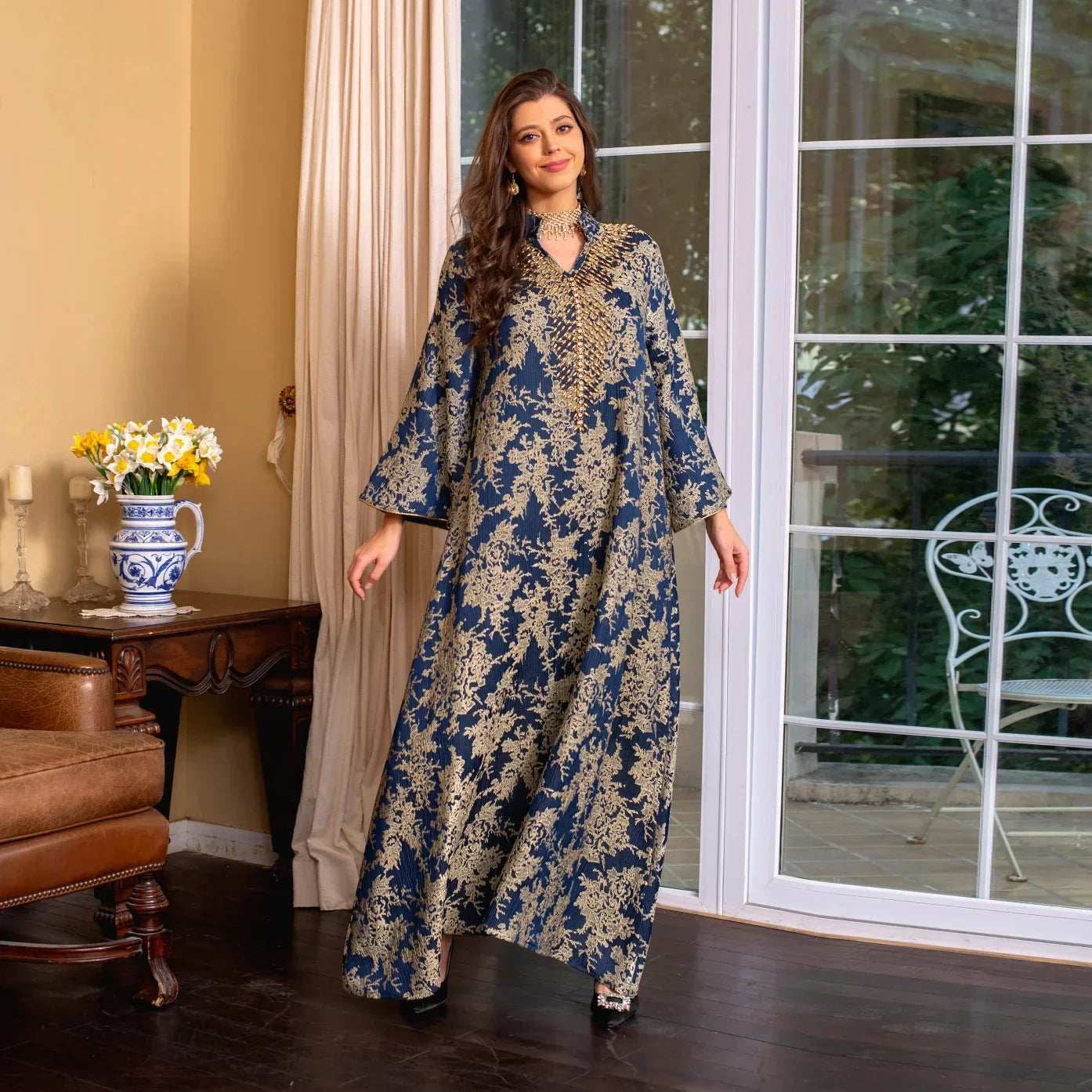 Majestic Embroidered Evening Abaya - Abaya Vida