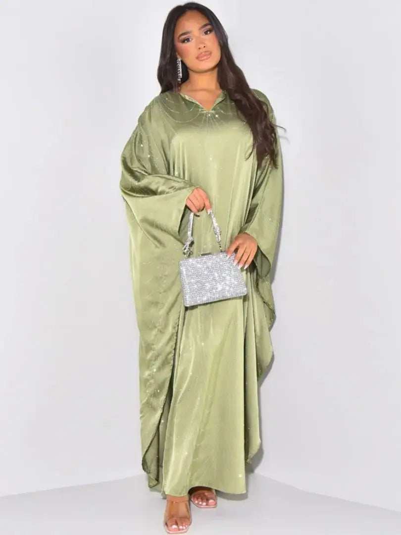 Diamond Satin Abaya - Abaya Vida
