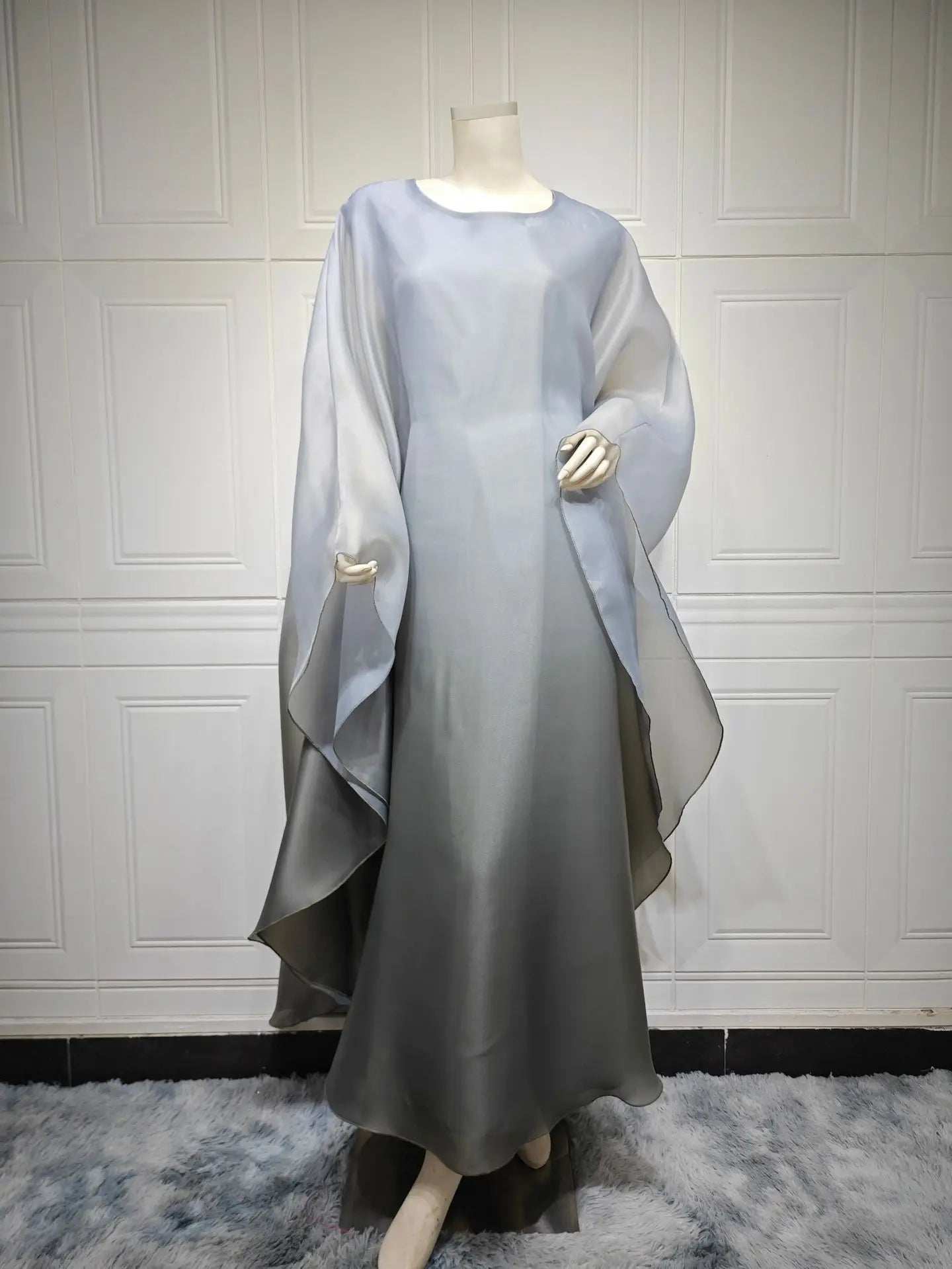 Gradient Satin Abaya - Abaya Vida