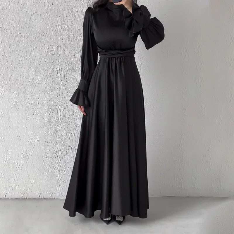 Lotus Charm Belted Abaya - Abaya Vida