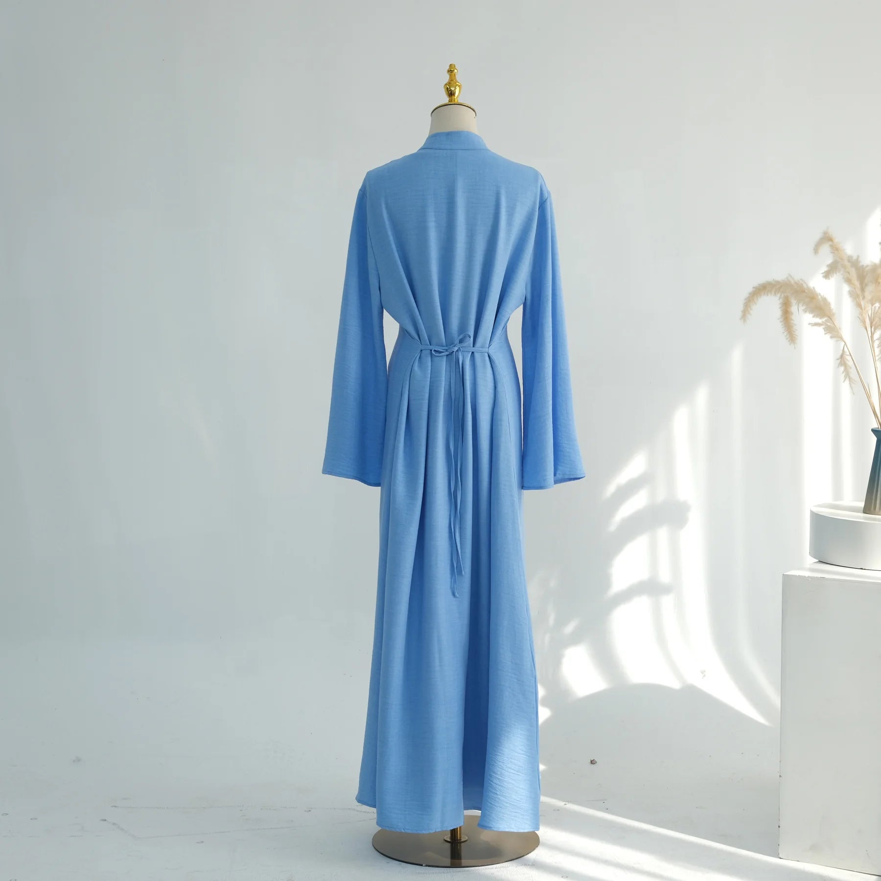 Two-Piece Arabic Modest Abaya Set – Cardigan & Inner Dress | AbayaVida