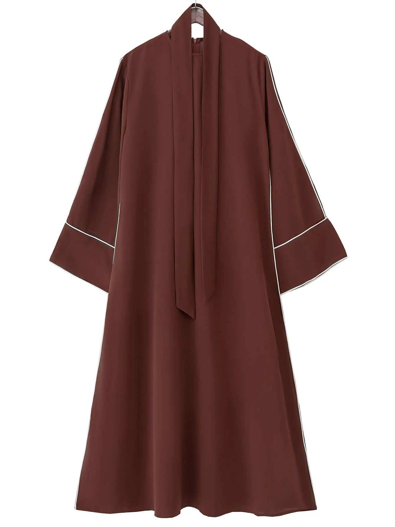 Brown Belted Abaya - Abaya Vida